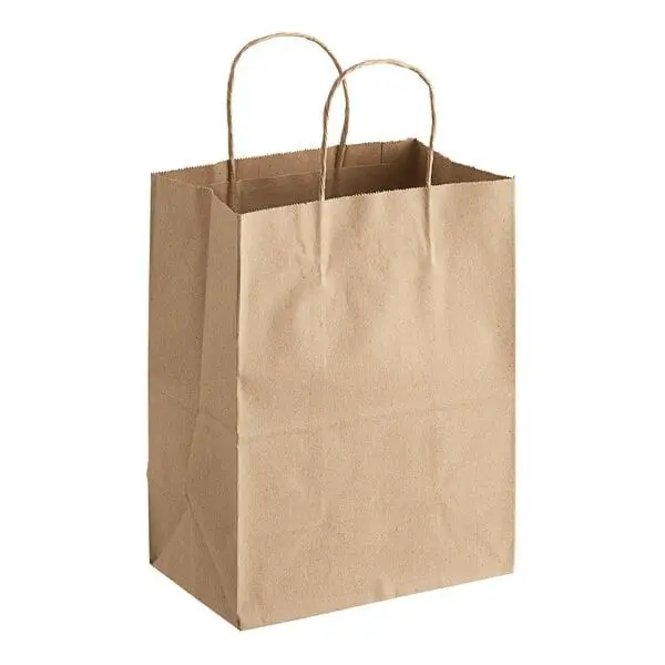 Kraft Paper Shopping Bags With Handle -  8" x 5" x 10"