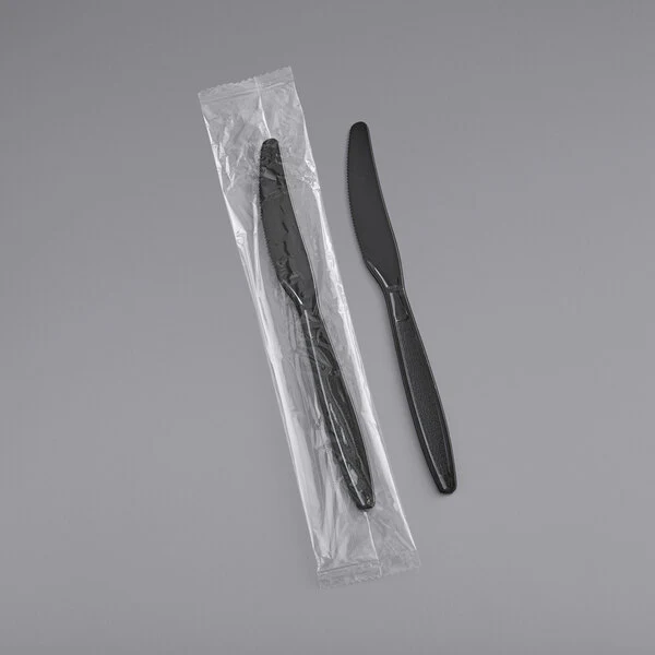 Individually Wrapped Heavy Weight Knife - Black