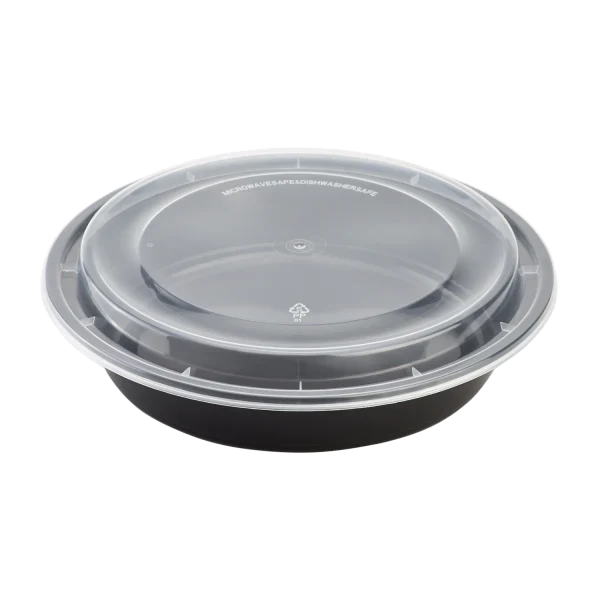 Microwavable Round Takeout Containers With Lid - 48 oz