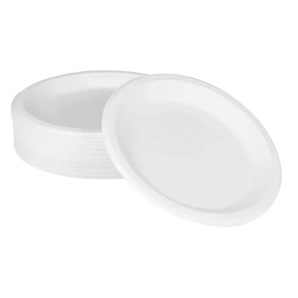 Bagasse Round Plate White - 10"