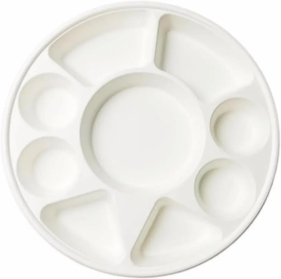 Bagasse 9 Compartment Round Deep Meal Tray