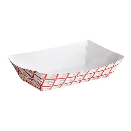 Red Checks Paper Food Trays - #200-2 LB