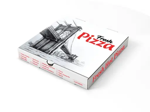 Corrugated Printed Pizza Box Kraft/White - 12" x 12" x 2"