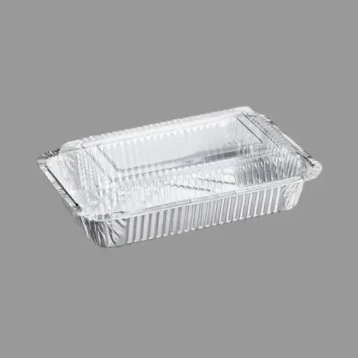 [P200055] Aluminium Oblong Foil Pan Dome Lid - 1 LB